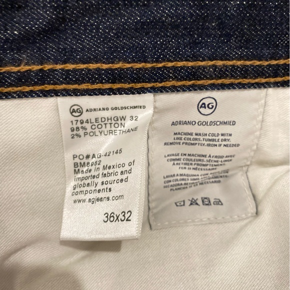 AG Adriano Goldschmied Jeans Mens 36 х 32 Blue Slim Straight Leg - Picture 10 of 17